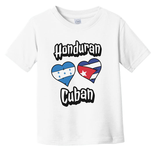Honduran Cuban Flag Heart Combo Honduras Cuba Infant Toddler T-Shirt