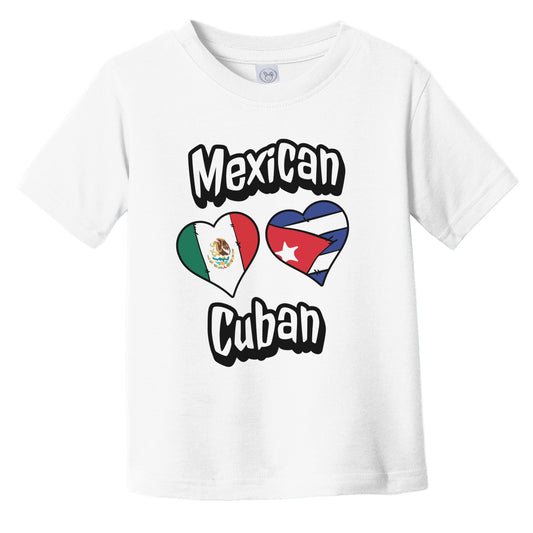 Mexican Cuban Flag Heart Combo Mexico Cuba Infant Toddler T-Shirt