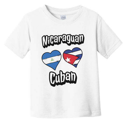 Nicaraguan Cuban Flag Heart Combo Nicaragua Cuba Infant Toddler T-Shirt