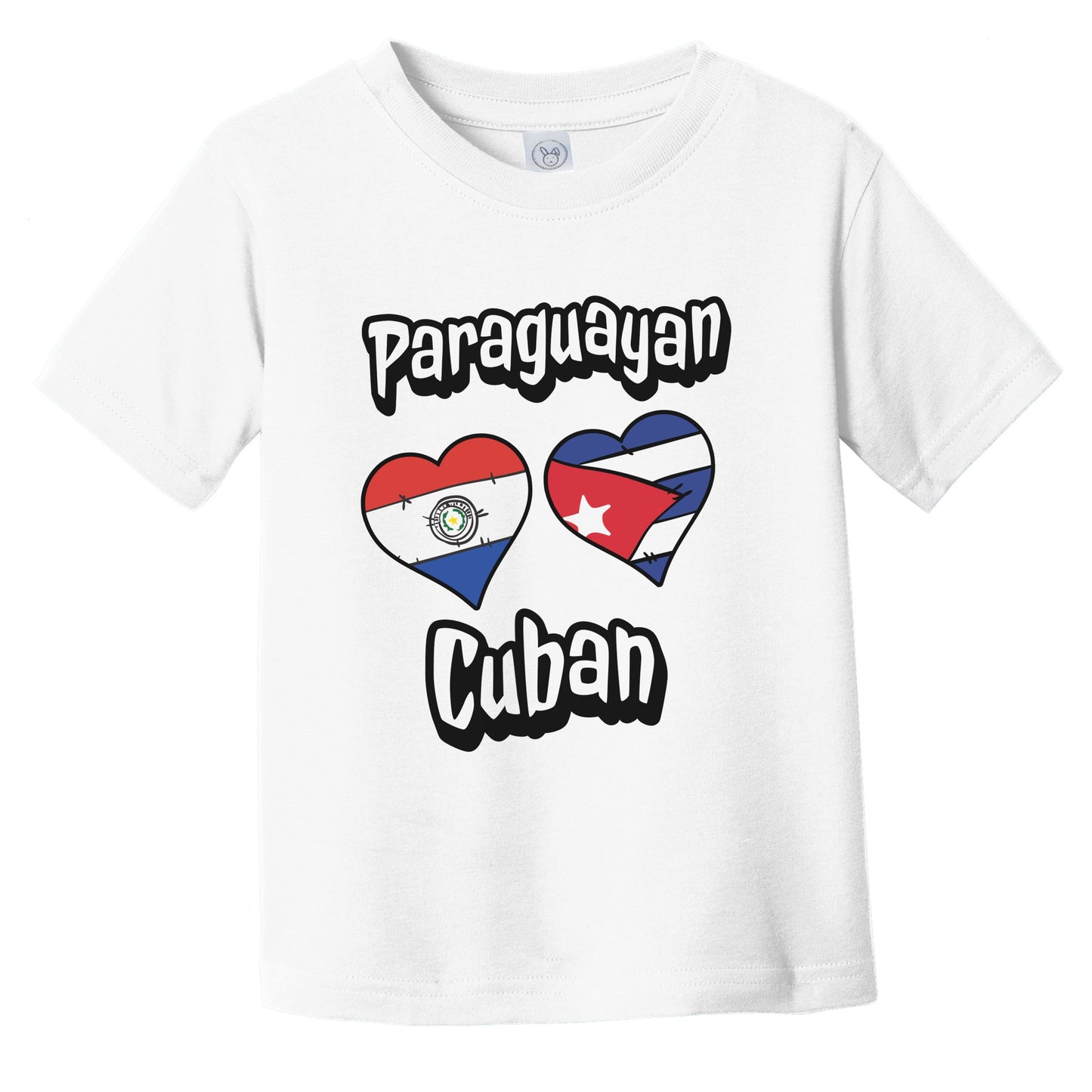Paraguayan Cuban Flag Heart Combo Paraguay Cuba Infant Toddler T-Shirt