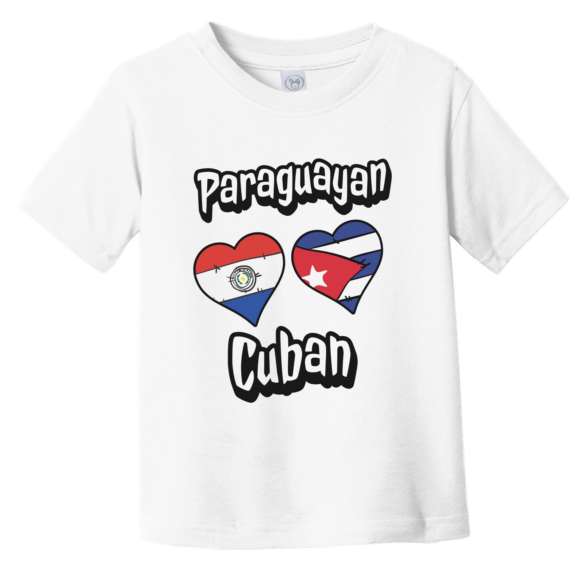 Paraguayan Cuban Flag Heart Combo Paraguay Cuba Infant Toddler T-Shirt