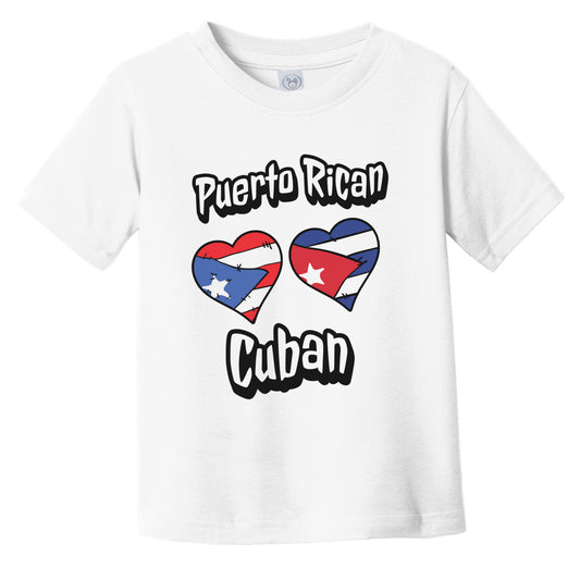 Puerto Rican Cuban Flag Heart Combo Puerto Rico Cuba Infant Toddler T-Shirt
