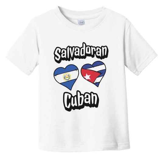Salvadoran Cuban Flag Heart Combo El Salvador Cuba Infant Toddler T-Shirt