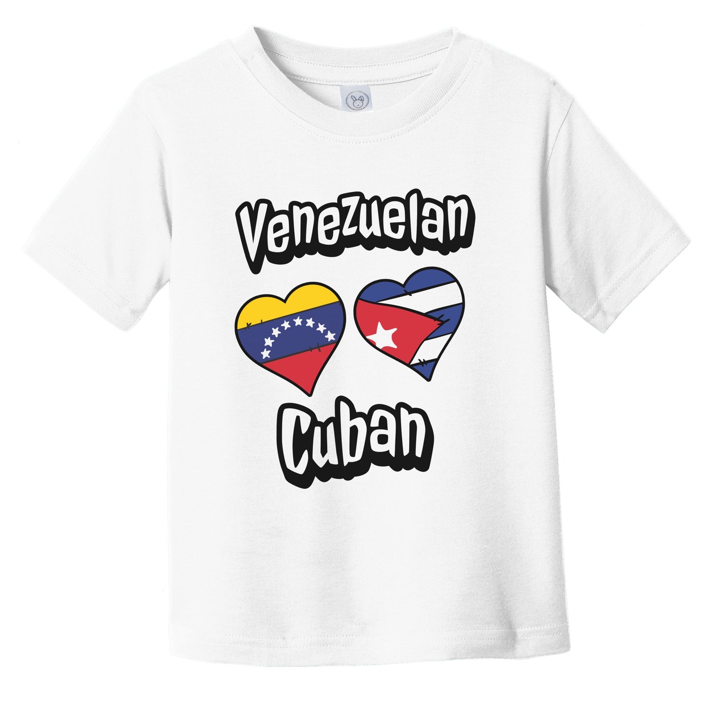Venezuelan Cuban Flag Heart Combo Venezuela Cuba Infant Toddler T-Shirt