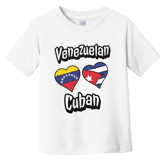 Venezuelan Cuban Flag Heart Combo Venezuela Cuba Infant Toddler T-Shirt