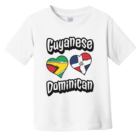 Guyanese Dominican Flag Hearts Guyana Dominican Republic Infant Toddler T-Shirt