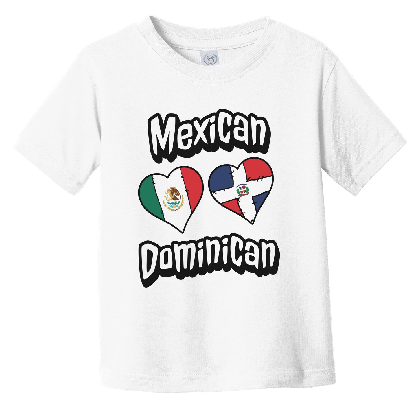Mexican Dominican Flag Heart Combo Mexico Dominican Republic Infant Toddler T-Shirt
