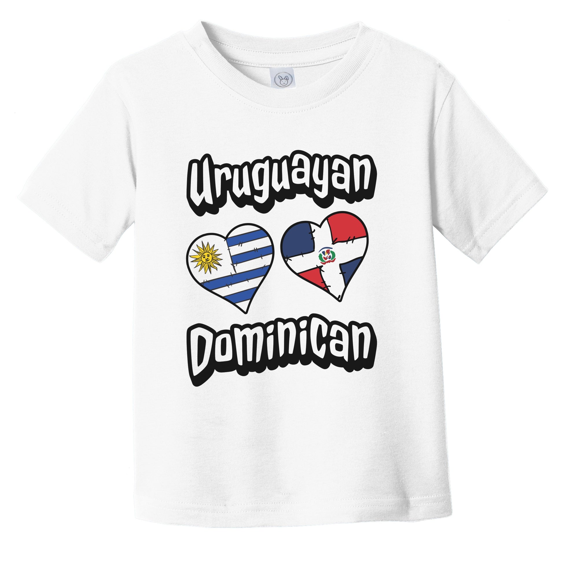 Uruguayan Dominican Flag Hearts Uruguay Dominican Republic Infant Toddler T-Shirt