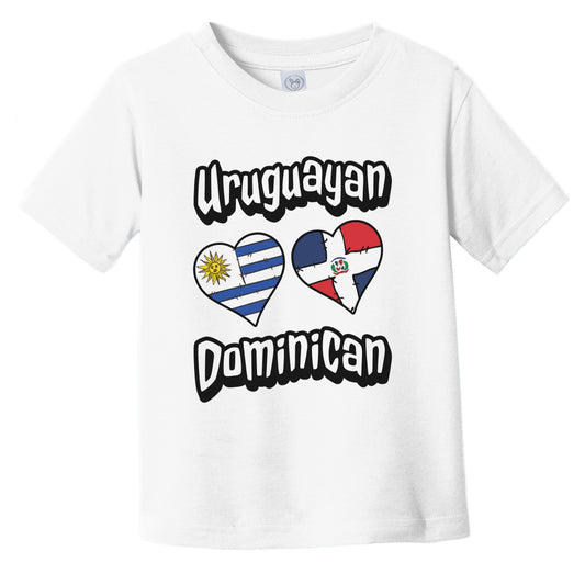 Uruguayan Dominican Flag Hearts Uruguay Dominican Republic Infant Toddler T-Shirt
