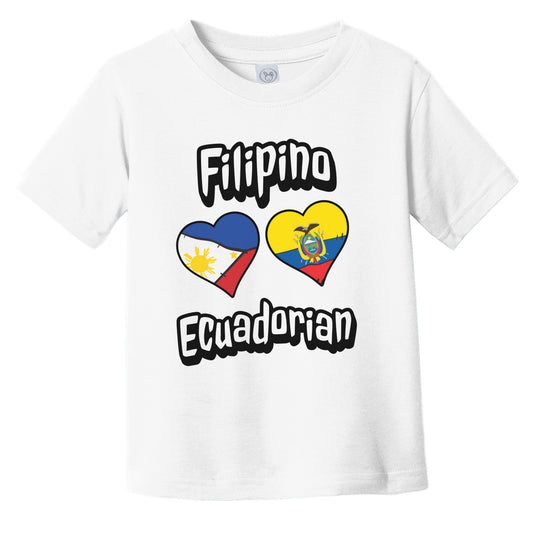 Filipino Ecuadorian Flag Heart Combo Philippines Ecuador Infant Toddler T-Shirt