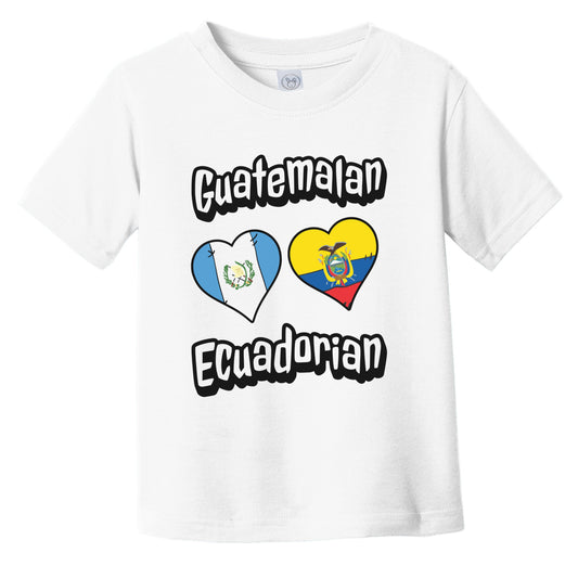 Guatemalan Ecuadorian Flag Heart Combo Guatemala Ecuador Infant Toddler T-Shirt