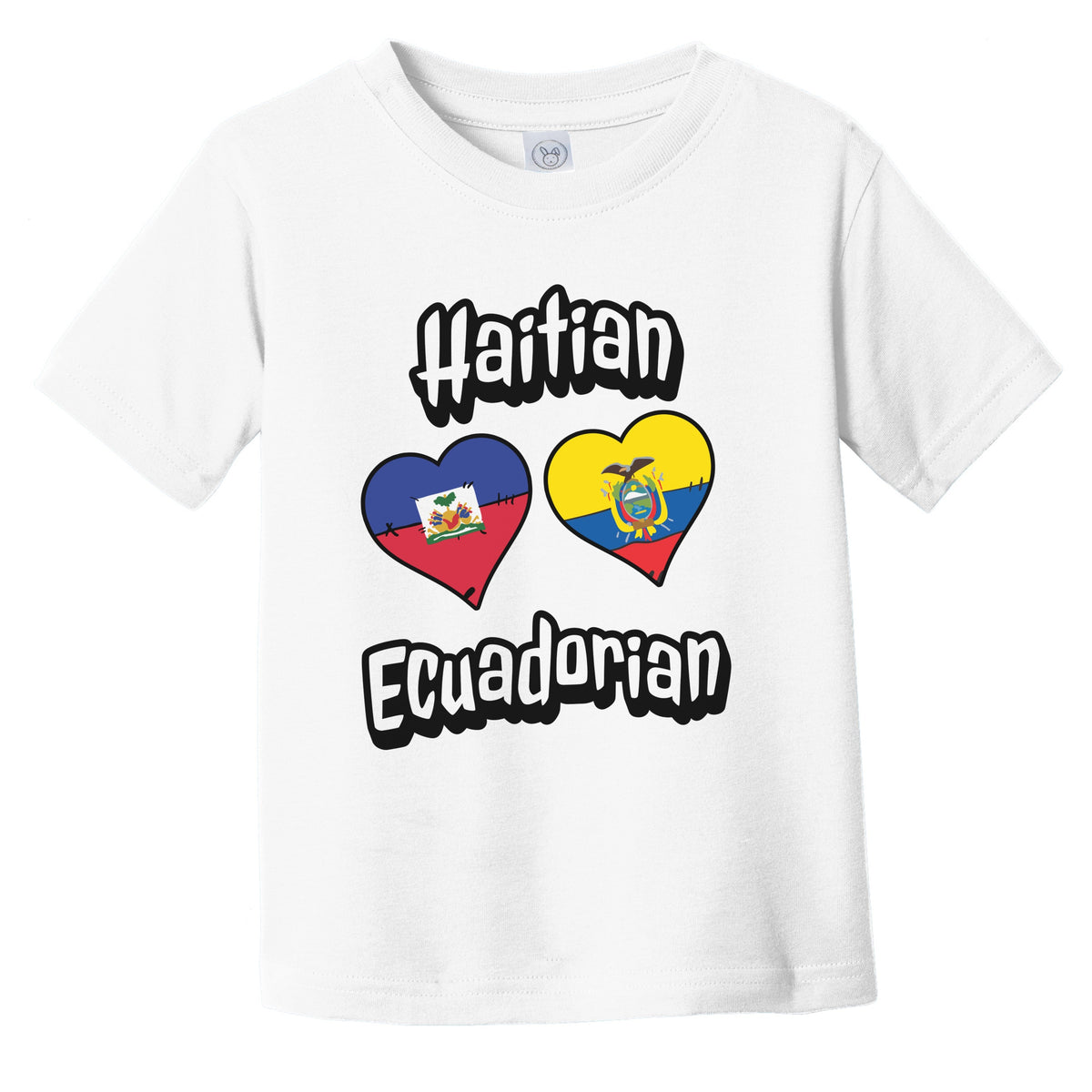 Haitian Ecuadorian Flag Heart Combo Haiti Ecuador Infant Toddler T-Shirt