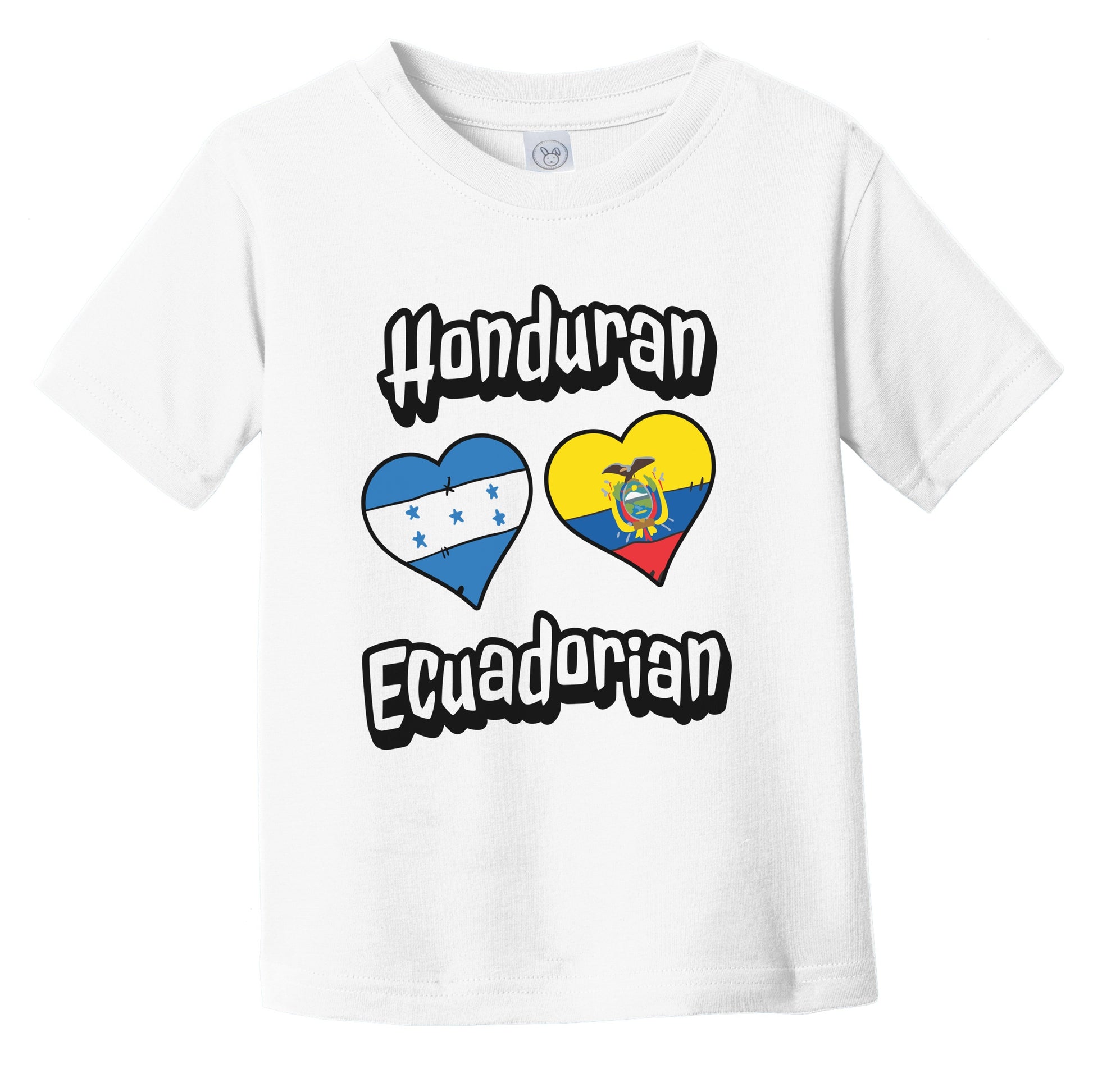 Honduran Ecuadorian Flag Heart Combo Honduras Ecuador Infant Toddler T-Shirt