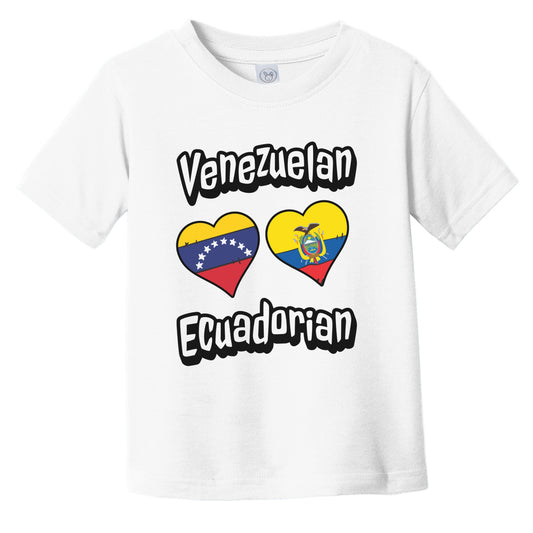 Venezuelan Ecuadorian Flag Heart Combo Venezuela Ecuador Infant Toddler T-Shirt