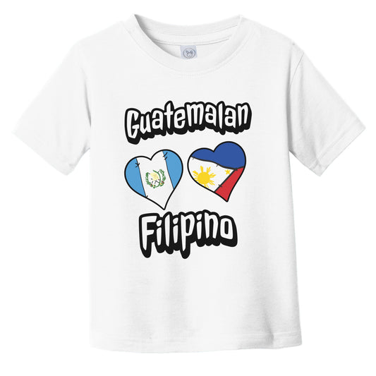 Guatemalan Filipino Flag Heart Combo Guatemala Philippines Infant Toddler T-Shirt