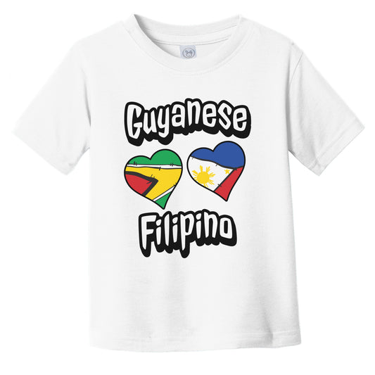 Guyanese Filipino Flag Heart Combo Guyana Philippines Infant Toddler T-Shirt