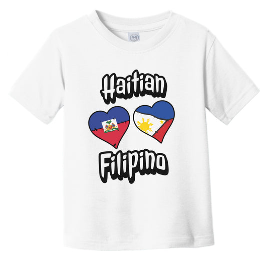 Haitian Filipino Flag Heart Combo Haiti Philippines Infant Toddler T-Shirt