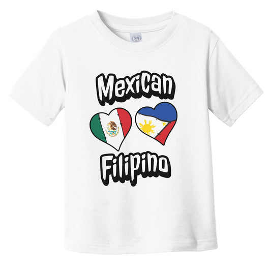 Mexican Filipino Flag Heart Combo Mexico Philippines Infant Toddler T-Shirt