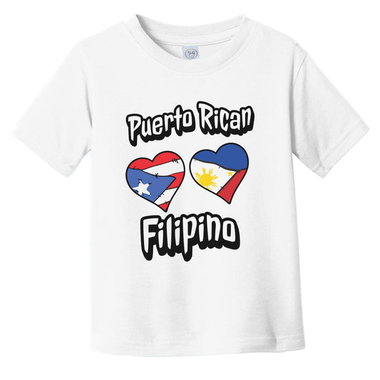 Puerto Rican Filipino Flag Hearts Puerto Rico Philippines Infant Toddler T-Shirt