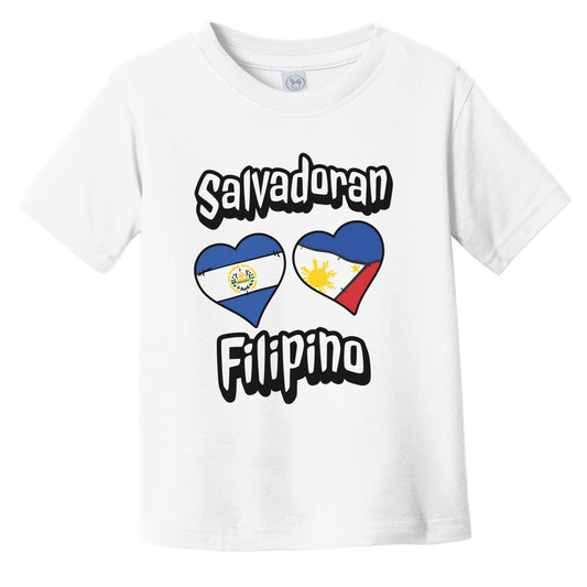 Salvadoran Filipino Flag Heart Combo El Salvador Philippines Infant Toddler T-Shirt