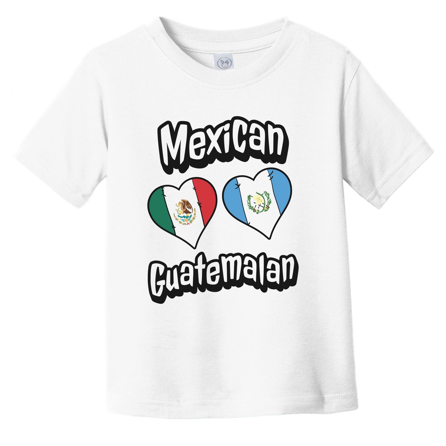 Mexican Guatemalan Flag Heart Combo Mexico Guatemala Infant Toddler T-Shirt