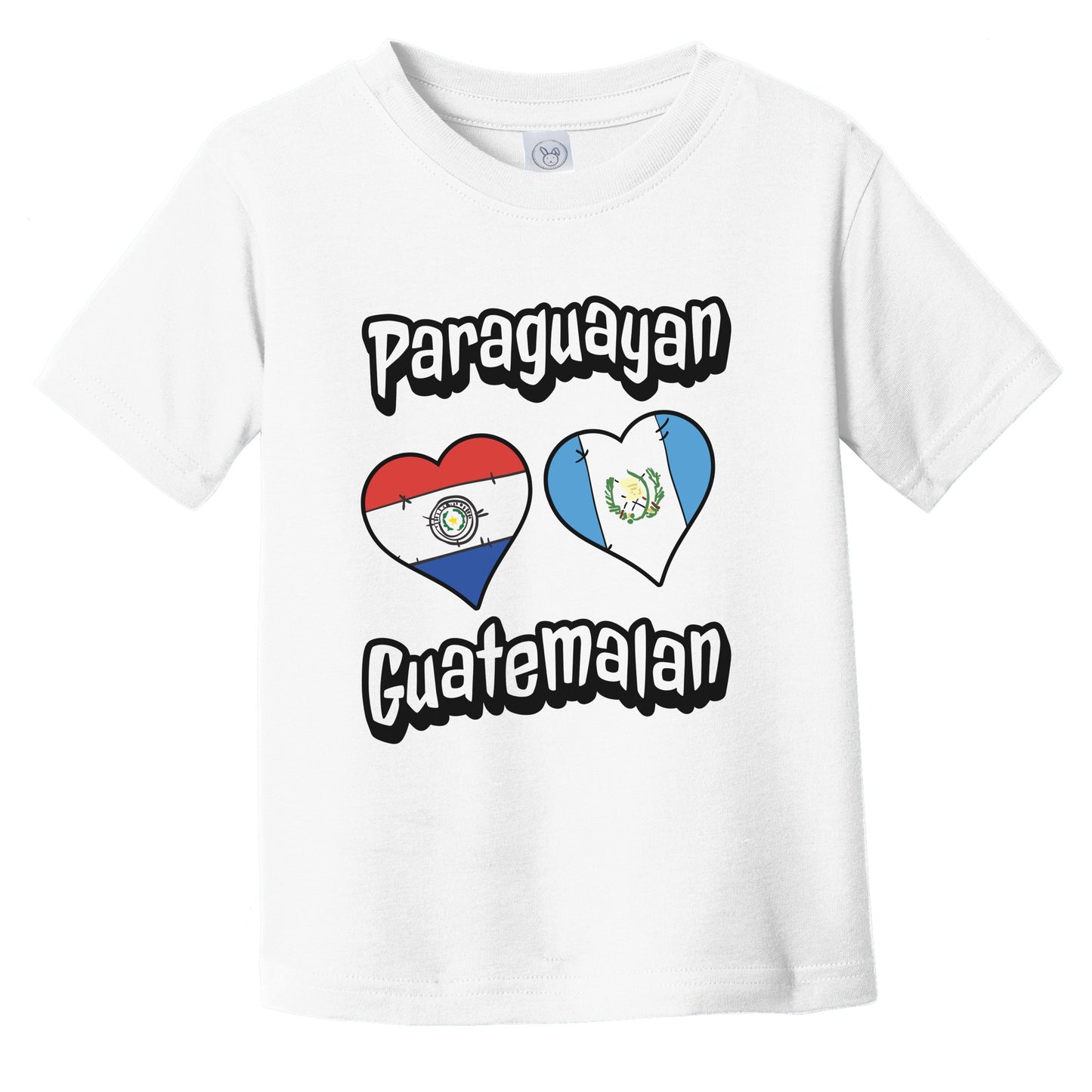 Paraguayan Guatemalan Flag Heart Combo Paraguay Guatemala Infant Toddler T-Shirt