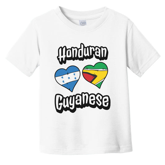 Honduran Guyanese Flag Heart Combo Honduras Guyana Infant Toddler T-Shirt