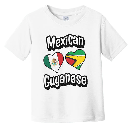 Mexican Guyanese Flag Heart Combo Mexico Guyana Infant Toddler T-Shirt