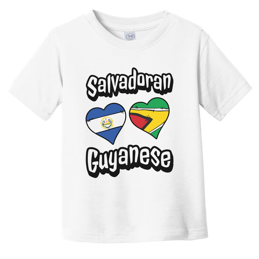 Salvadoran Guyanese Flag Heart Combo El Salvador Guyana Infant Toddler T-Shirt