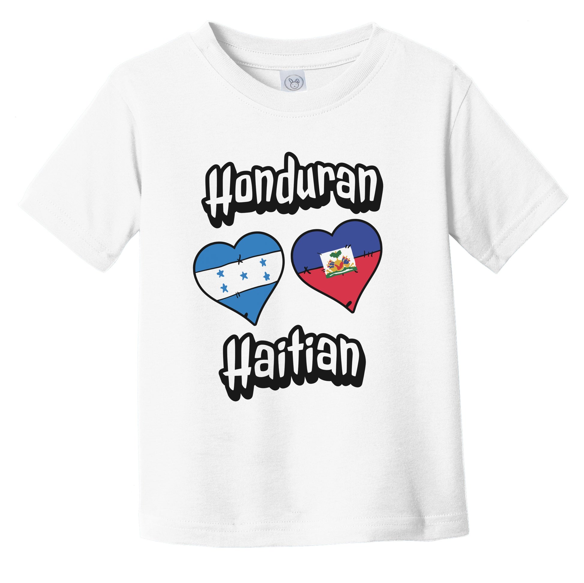Honduran Haitian Flag Heart Combo Honduras Haiti Infant Toddler T-Shirt