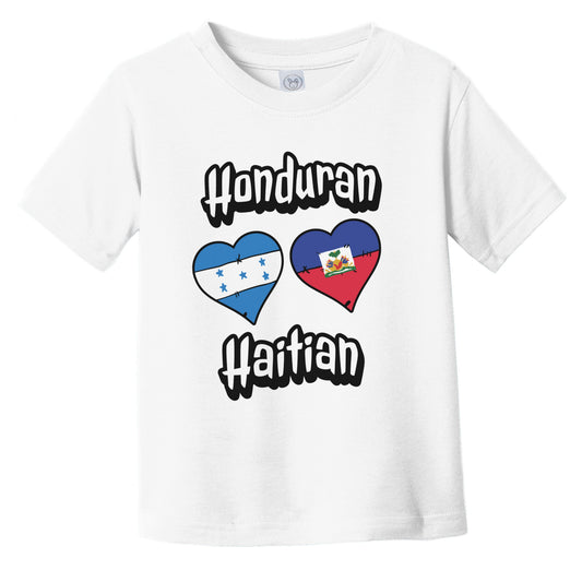 Honduran Haitian Flag Heart Combo Honduras Haiti Infant Toddler T-Shirt