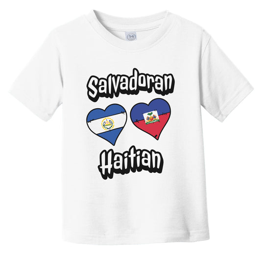 Salvadoran Haitian Flag Heart Combo El Salvador Haiti Infant Toddler T-Shirt