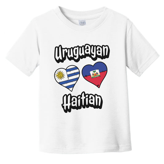 Uruguayan Haitian Flag Heart Combo Uruguay Haiti Infant Toddler T-Shirt