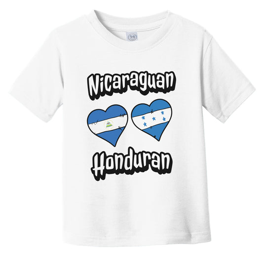 Nicaraguan Honduran Flag Heart Combo Nicaragua Honduras Infant Toddler T-Shirt