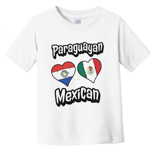 Paraguayan Mexican Flag Heart Combo Paraguay Mexico Infant Toddler T-Shirt