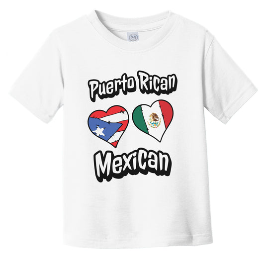 Puerto Rican Mexican Flag Heart Combo Puerto Rico Mexico Infant Toddler T-Shirt