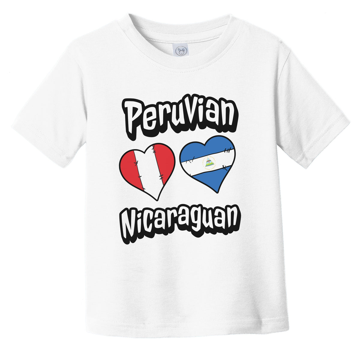Peruvian Nicaraguan Flag Heart Combo Peru Nicaragua Infant Toddler T-Shirt