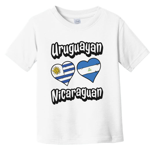 Uruguayan Nicaraguan Flag Heart Combo Uruguay Nicaragua Infant Toddler T-Shirt