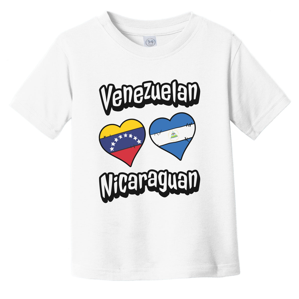 Venezuelan Nicaraguan Flag Heart Combo Venezuela Nicaragua Infant Toddler T-Shirt
