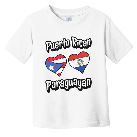 Puerto Rican Paraguayan Flag Hearts Puerto Rico Paraguay Infant Toddler T-Shirt