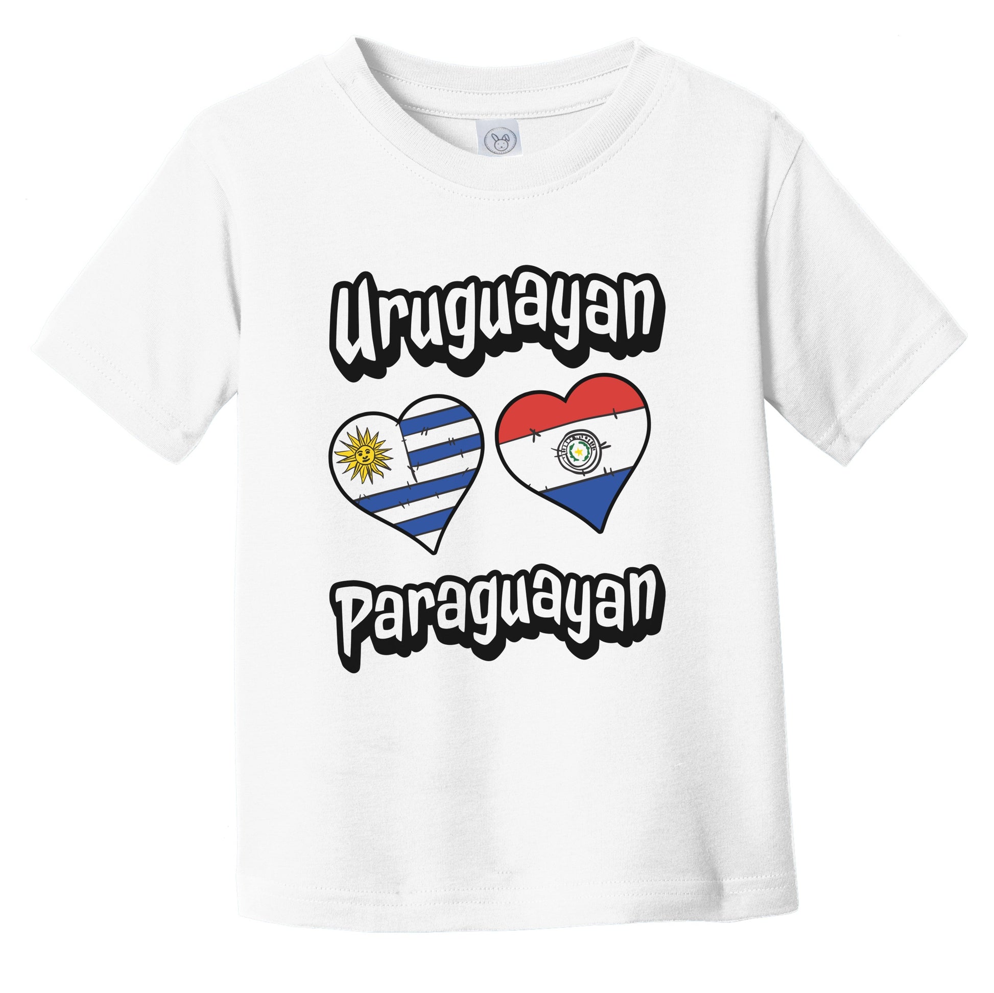 Uruguayan Paraguayan Flag Heart Combo Uruguay Paraguay Infant Toddler T-Shirt