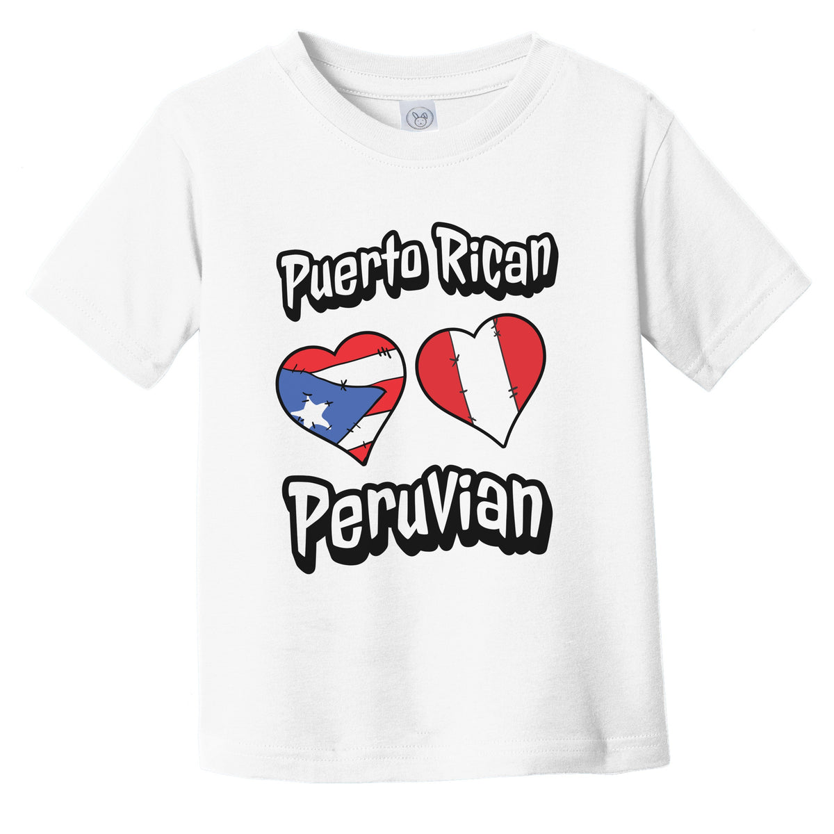 Puerto Rican Peruvian Flag Heart Combo Puerto Rico Peru Infant Toddler T-Shirt
