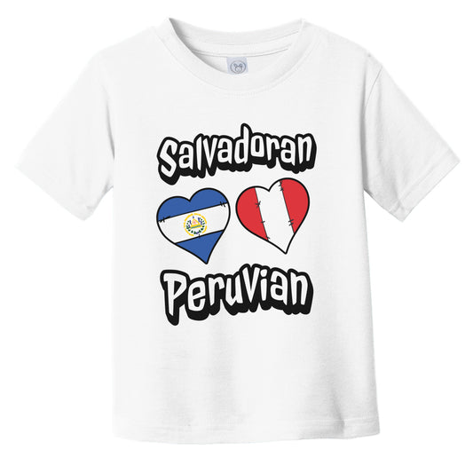 Salvadoran Peruvian Flag Heart Combo El Salvador Peru Infant Toddler T-Shirt