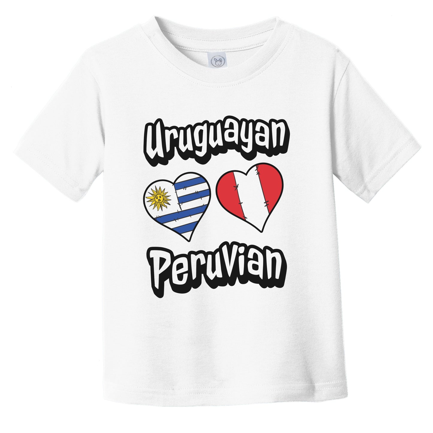 Uruguayan Peruvian Flag Heart Combo Uruguay Peru Infant Toddler T-Shirt