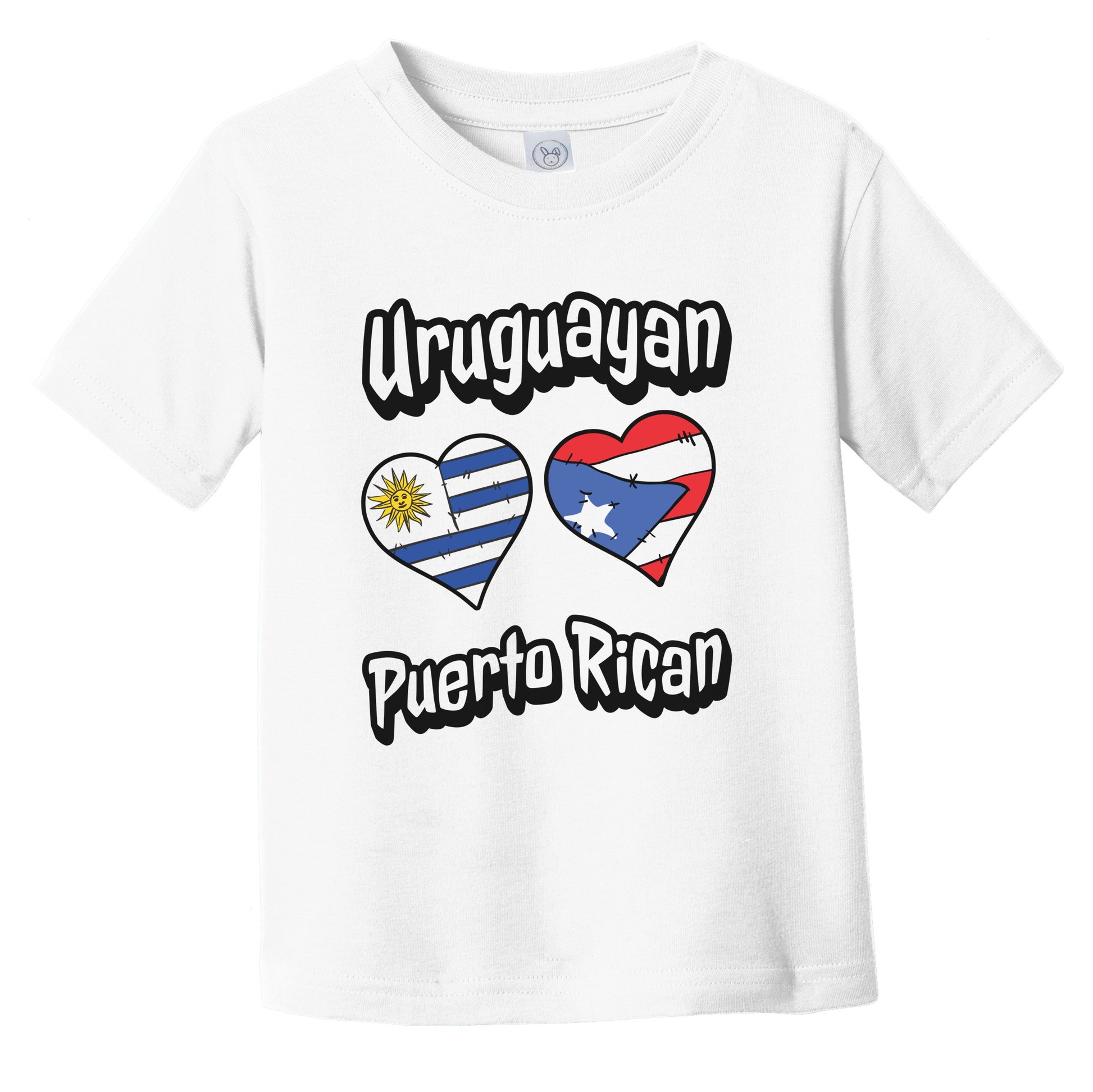 Uruguayan Puerto Rican Flag Heart Combo Uruguay Puerto Rico Infant Toddler T-Shirt