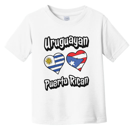 Uruguayan Puerto Rican Flag Heart Combo Uruguay Puerto Rico Infant Toddler T-Shirt