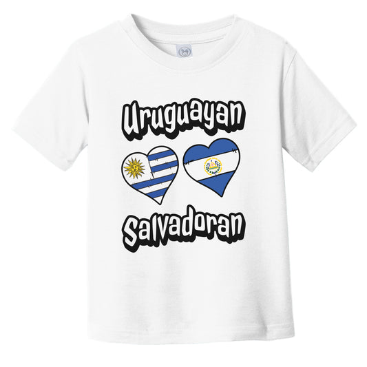 Uruguayan Salvadoran Flag Heart Combo Uruguay El Salvador Infant Toddler T-Shirt