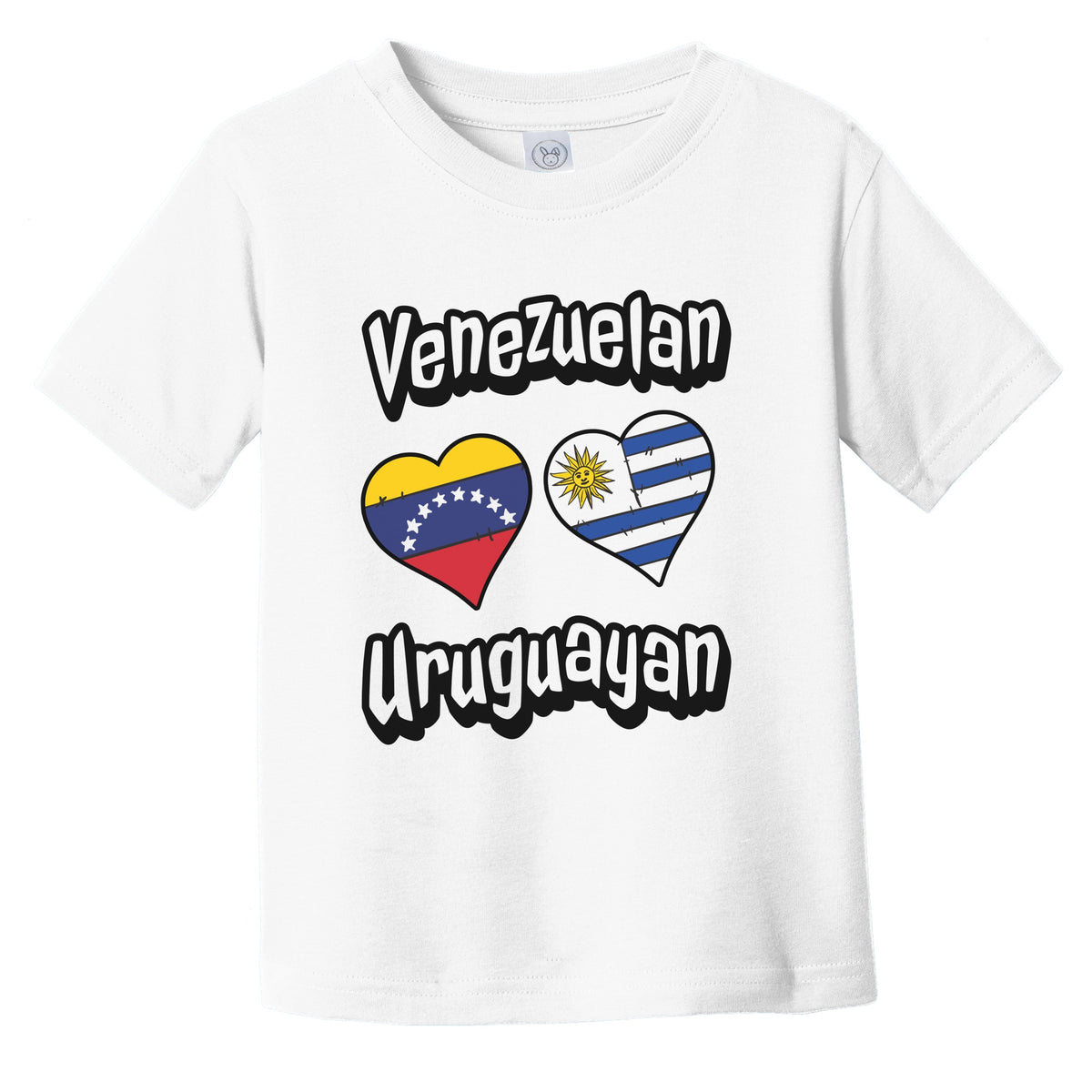 Venezuelan Uruguayan Flag Heart Combo Venezuela Uruguay Infant Toddler T-Shirt