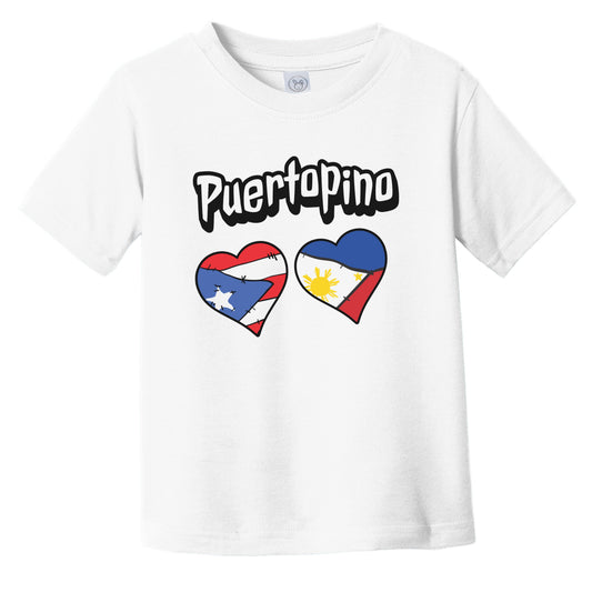 Puertopino Puerto Rican Filipino Flag Heart Combo Infant Toddler T-Shirt