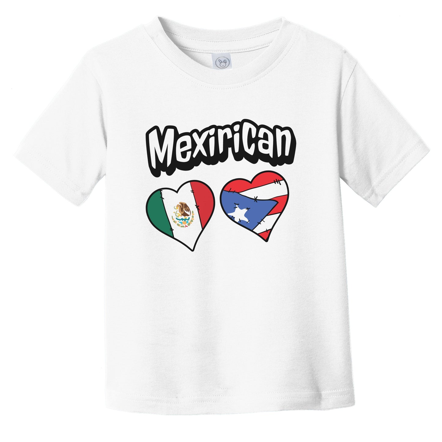 Mexirican Mexican Puerto Rican Flag Heart Combo Infant Toddler T-Shirt